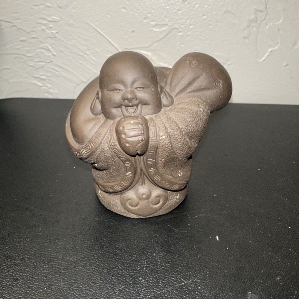 Hand-made Yixing Purple Sand Tea Pet Maitreya Buddha Decoration Home Tea Set